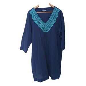 Lands' End Gauzy V Neck Swim Cover Up